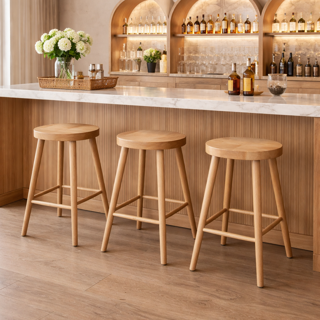 MF Tractor Solid Timber Counter Stool