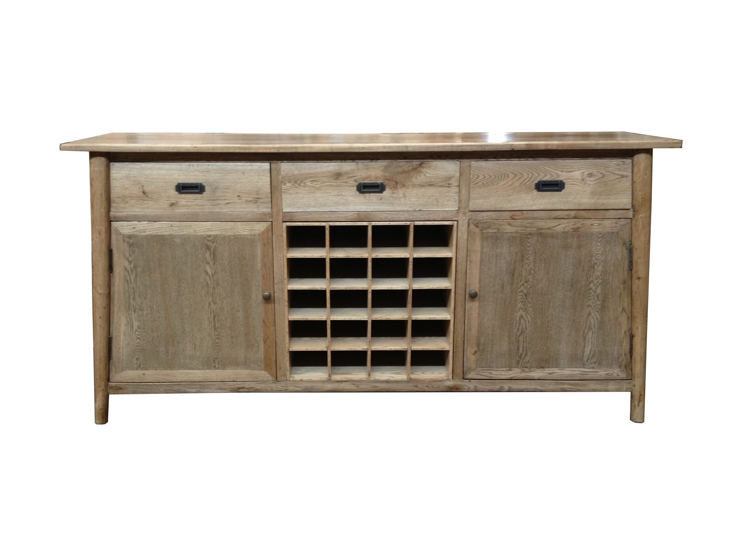 MF Tiffany Solid Timber 3 Drawer 2 Door Sideboard with Bottle Rack