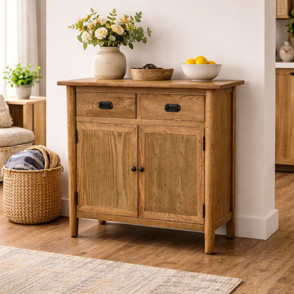 MF Tiffany Solid Timber 2 Drawer 2 Door Cabinet