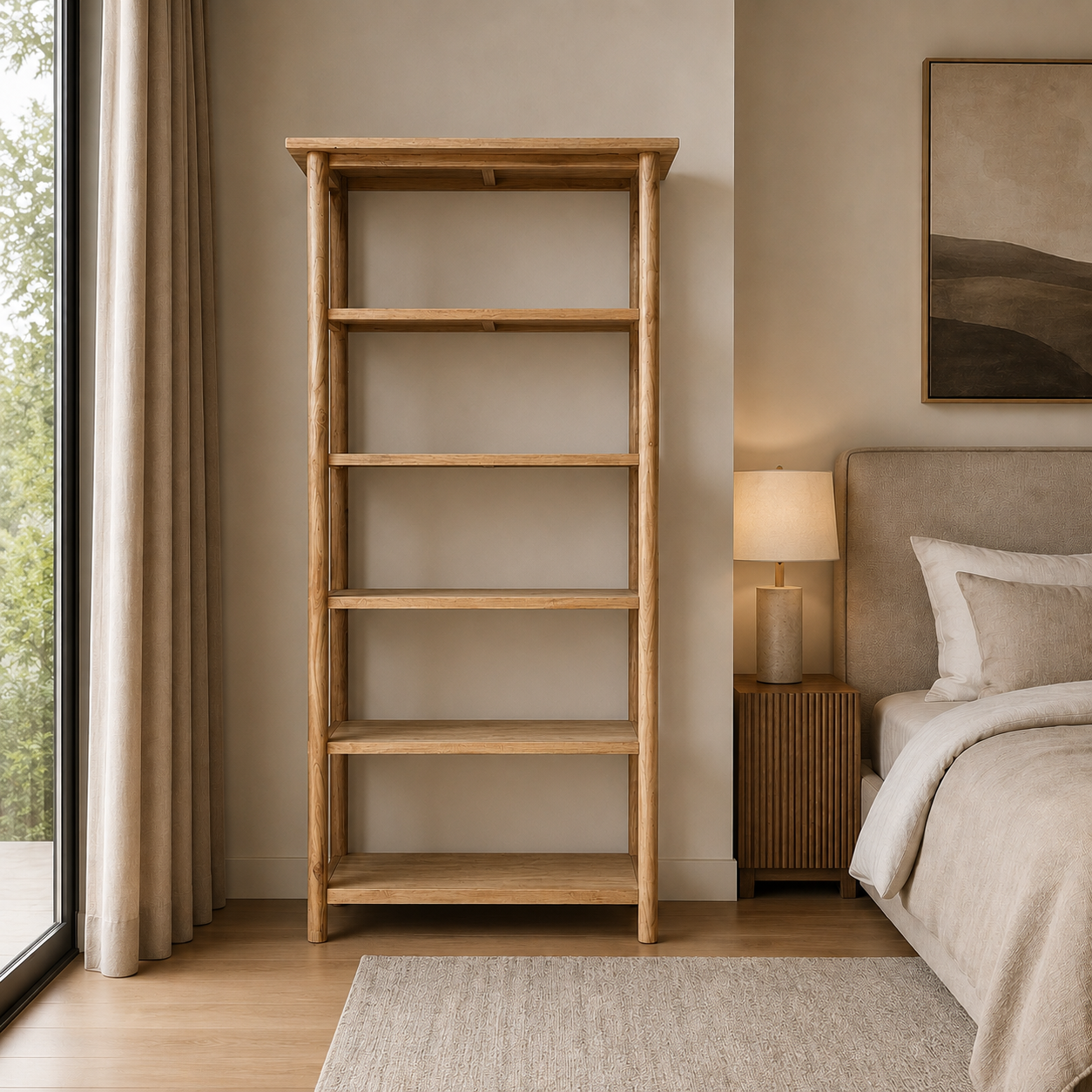 MF Tiffany Solid Timber Wide Bookcase