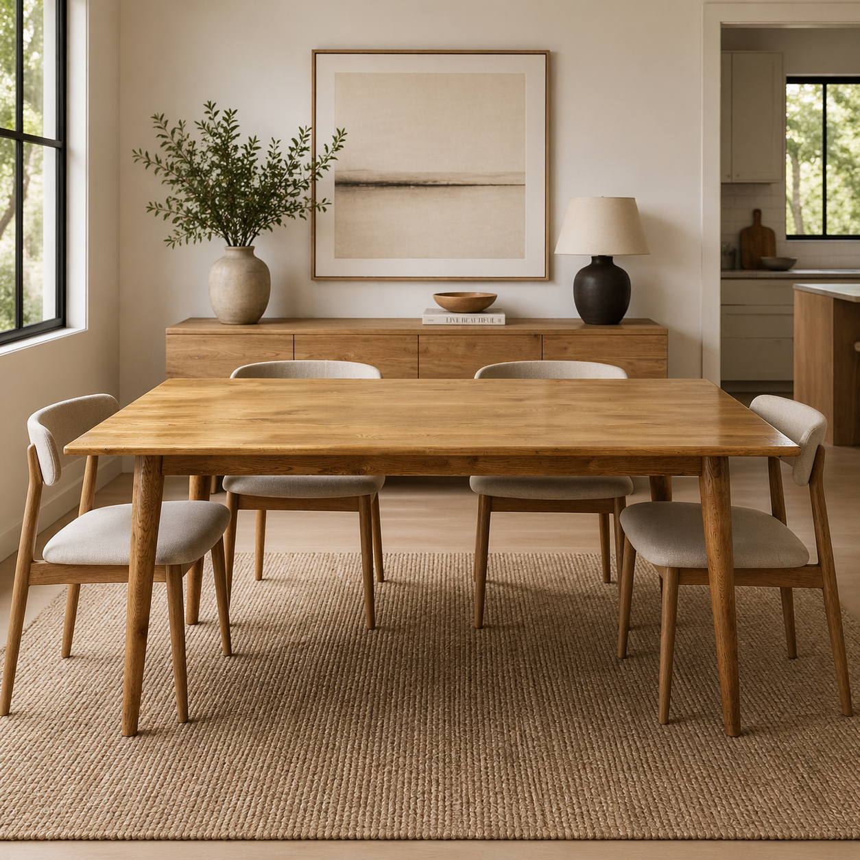 MF Tiffany Solid Timber Scandinavian Style Dining Table