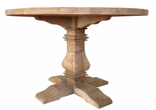 MF Mulhouse Recycled Elm Timber Pedastal Base Round Dining Table