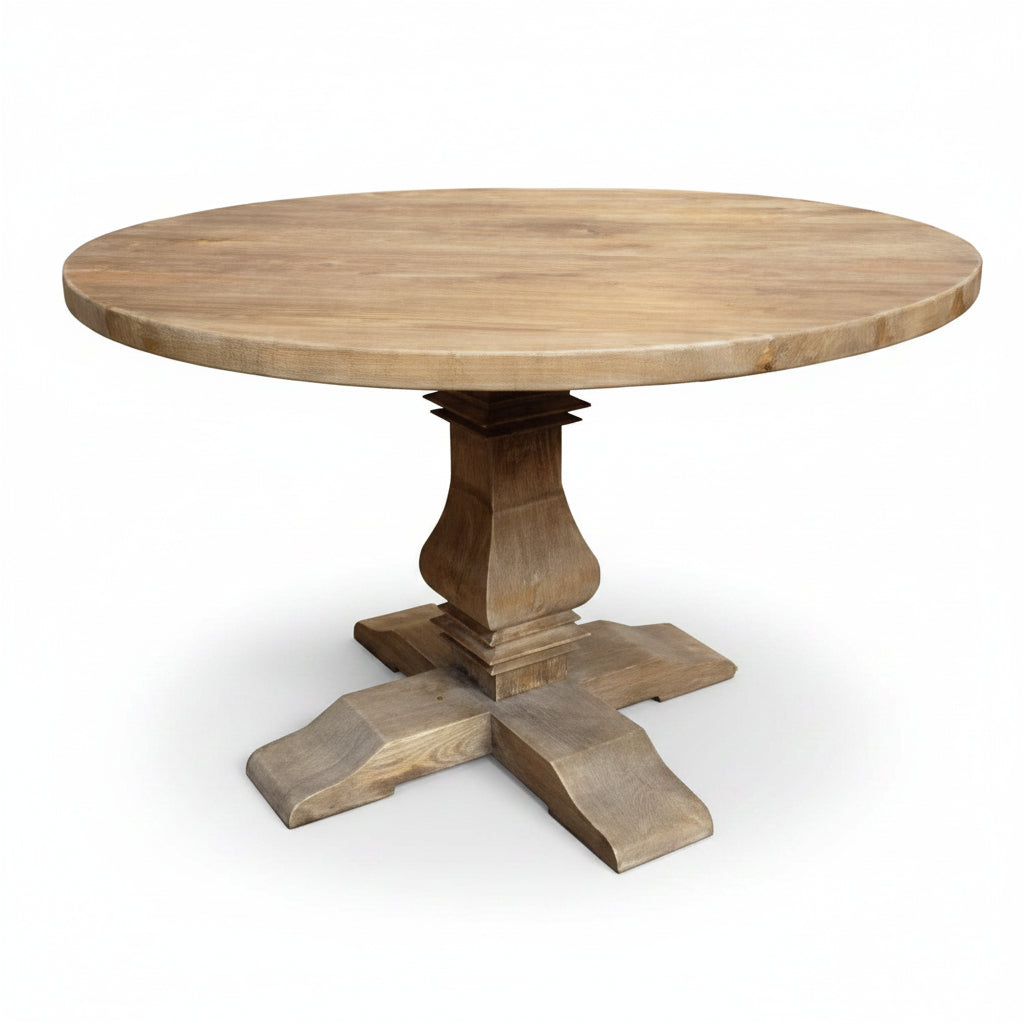 MF Mulhouse Recycled Elm Timber Pedastal Base Round Dining Table