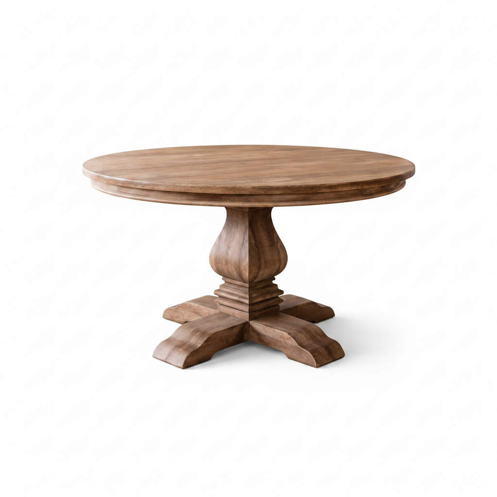 MF Mulhouse Recycled Elm Timber Pedastal Base Round Dining Table