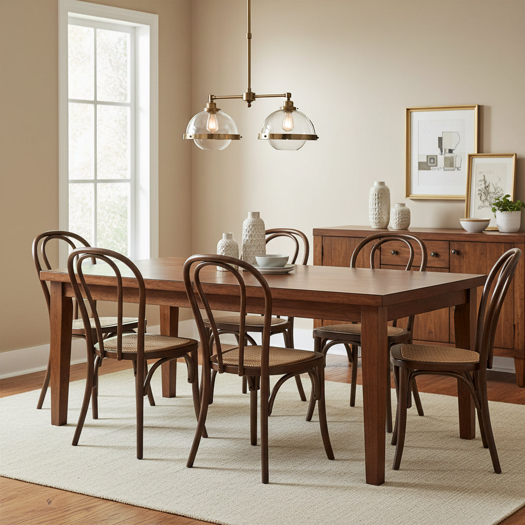 MF Bentwood Rattan Seat Stackable Dining Chair