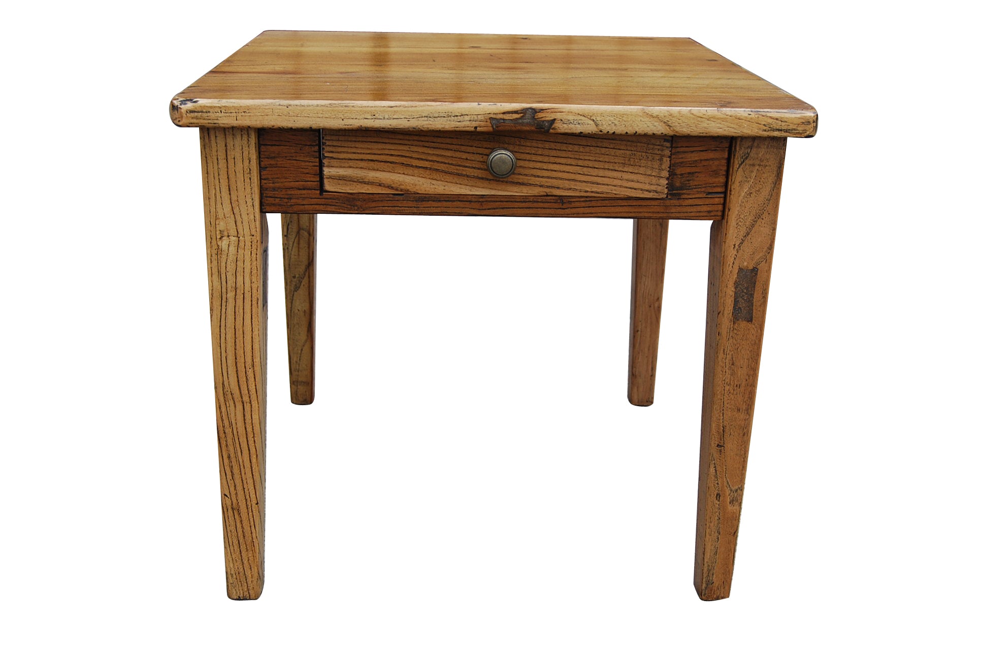 MF Honey Recycled Elm Timber 1 Drawer Side Table