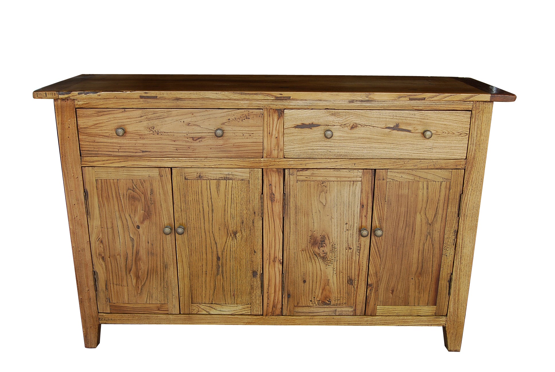 MF Honey Recycled Elm Timber 2 Drawer 4 Door Buffet - 140cm