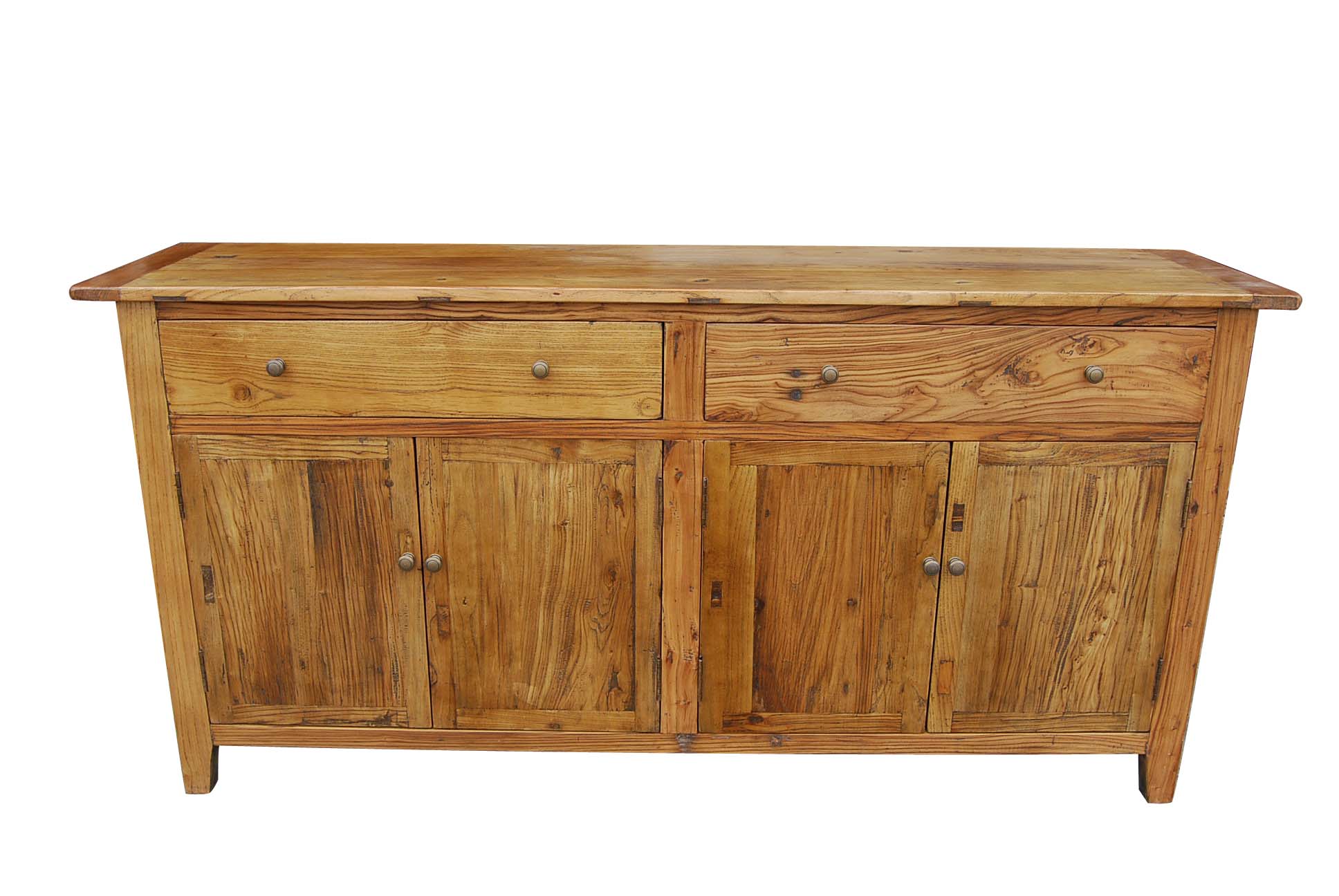 MF Honey Recycled Elm Timber 2 Drawer 4 Door Buffet - 180cm