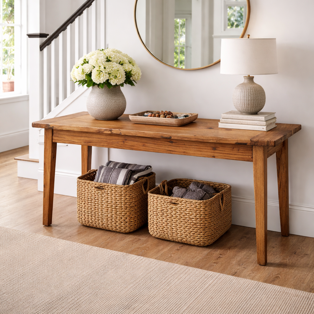 MF Honey Recycled Elm Timber Dining Bench