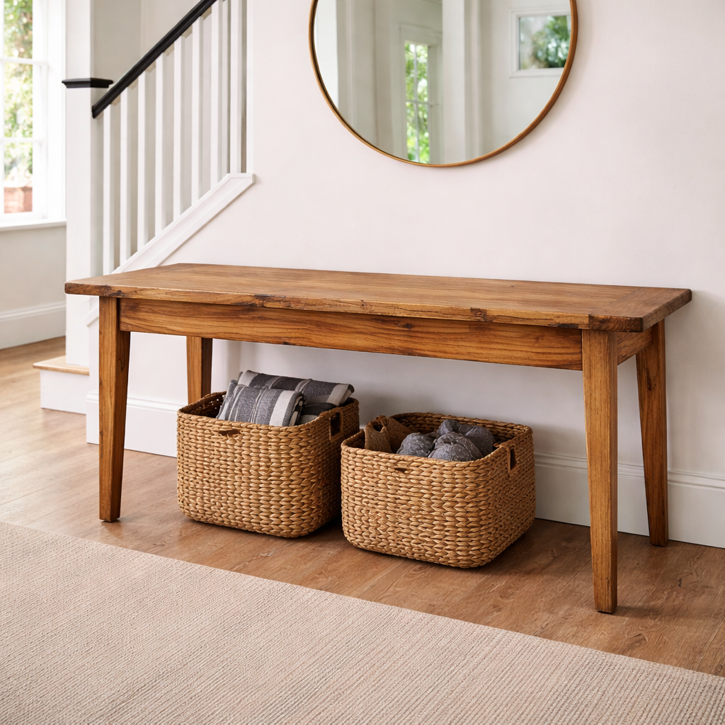 MF Honey Recycled Elm Timber Dining Bench