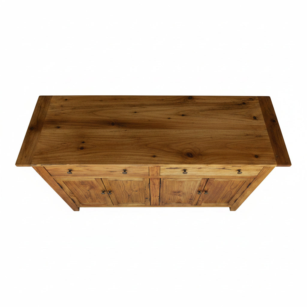 MF Honey Recycled Elm Timber 2 Drawer 4 Door Buffet - 140cm
