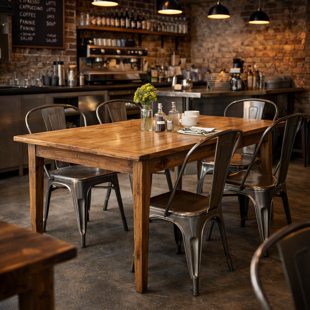 MF Honey Recycled Elm Timber Dining Table