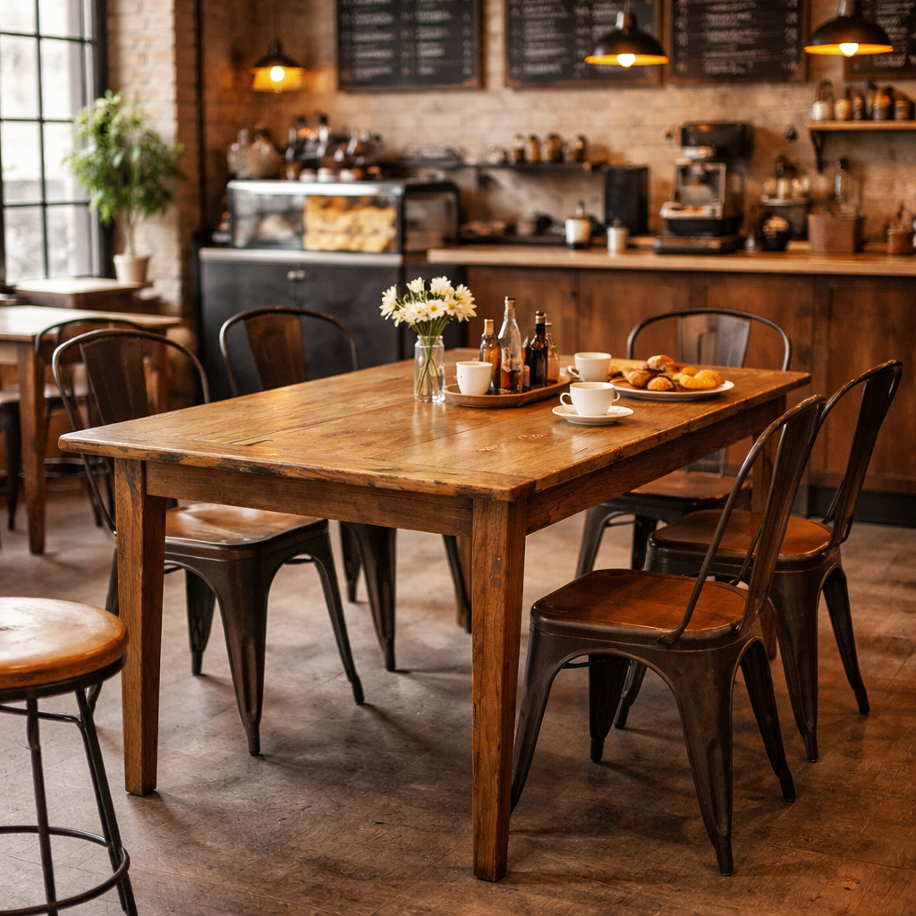 MF Honey Recycled Elm Timber Dining Table
