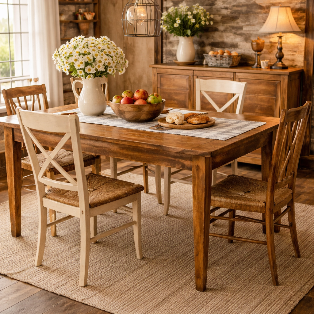 MF Honey Recycled Elm Timber Dining Table