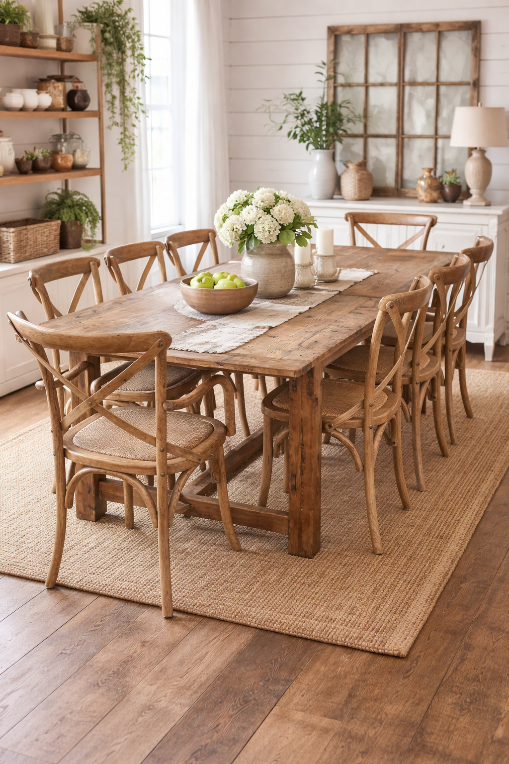 MF Provincial Recycled Oak Timber Natural Rustic Dining Table