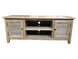 MF Oak Louvre Solid Timber 2 Door Entertainment Unit