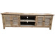 MF Oak Louvre Solid Timber 4 Door Entertainment Unit