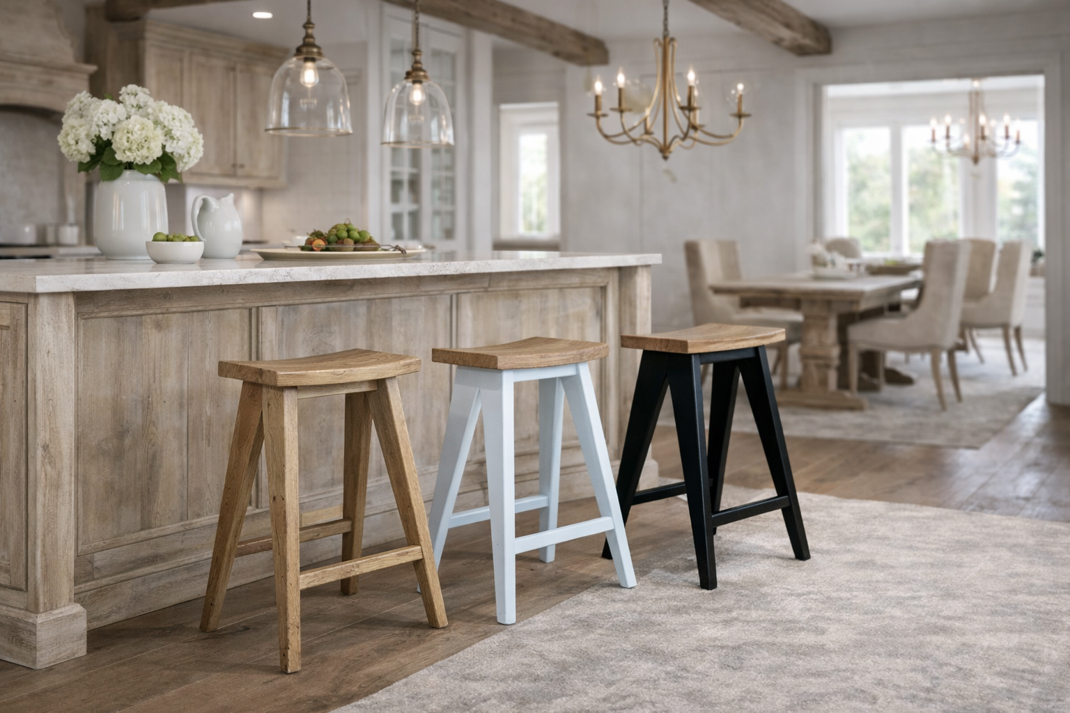 MF Pier Solid Timber Counter Stools