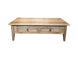 MF Oak Louvre Solid Timber 2 Drawer Coffee Table