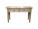 MF Oakwood Louvre Solid Timber 2 Drawer Hall Table