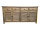 MF Oakwood Louvre Solid Timber 4 Drawer & 4 Door Sideboard