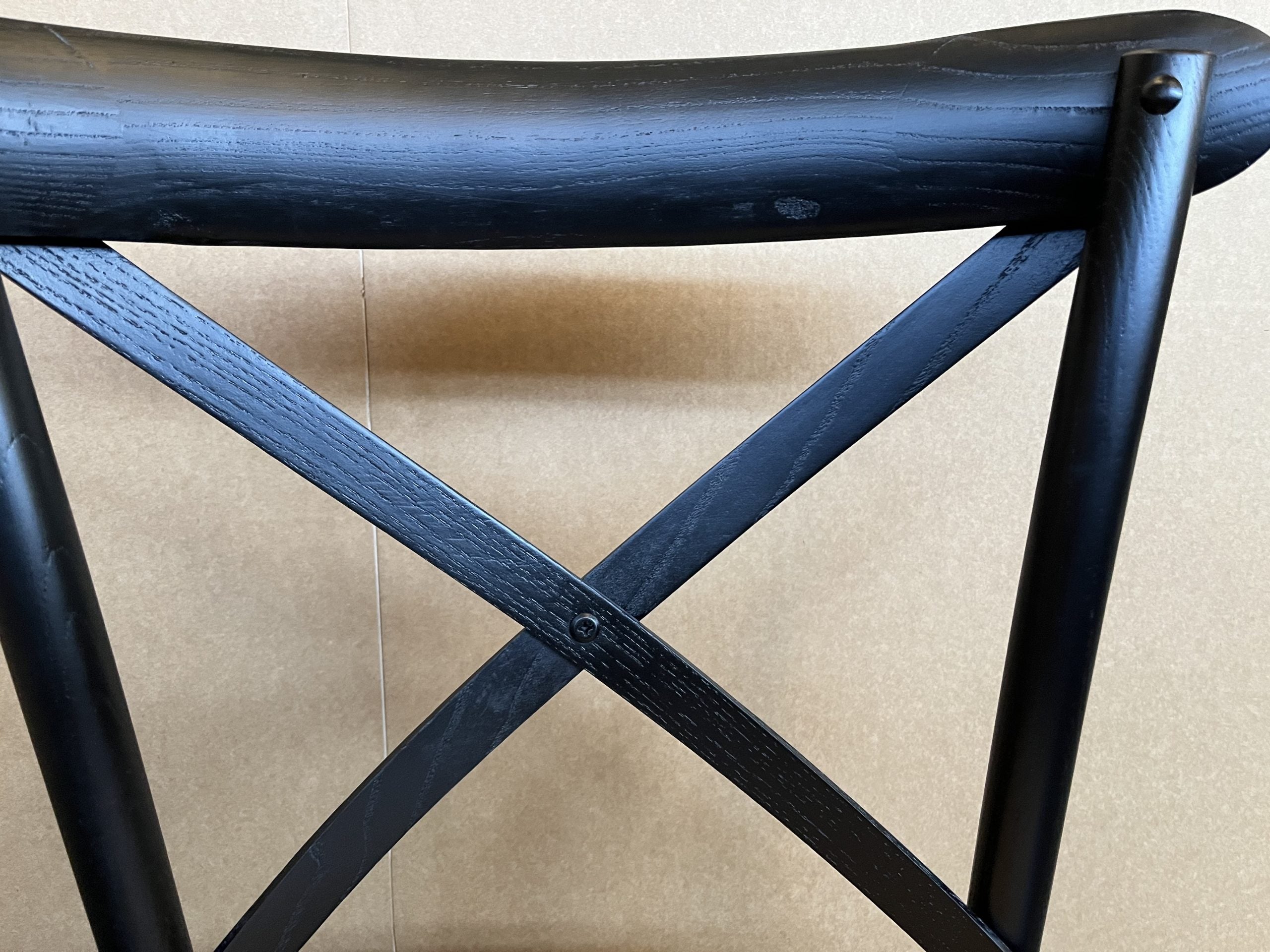 MF Cross-Back Solid Timber Frame Rattan Seat Dining Chair
