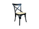 MF Cross-Back Solid Timber Frame Rattan Seat Dining Chair