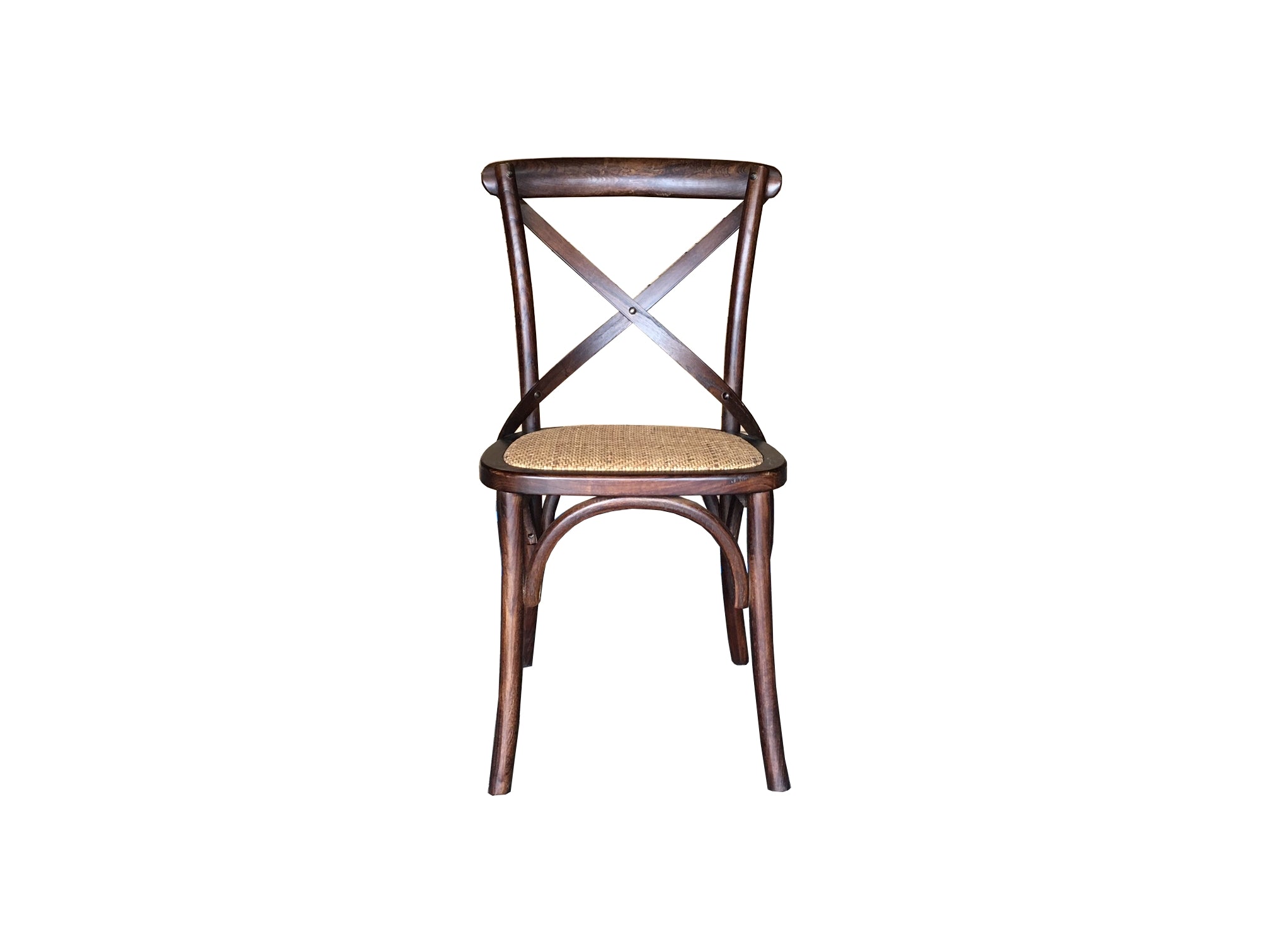 MF Cross-Back Solid Timber Frame Rattan Seat Dining Chair