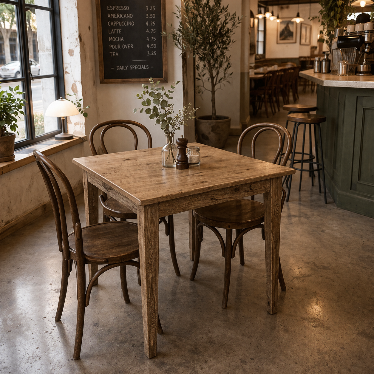 MF Solid Oak Timber Square Dining Table