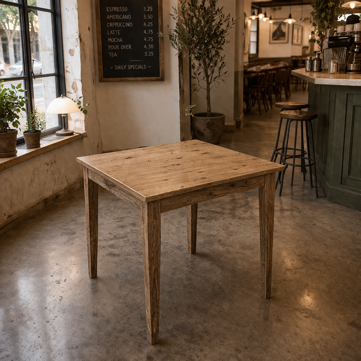 MF Solid Oak Timber Square Dining Table