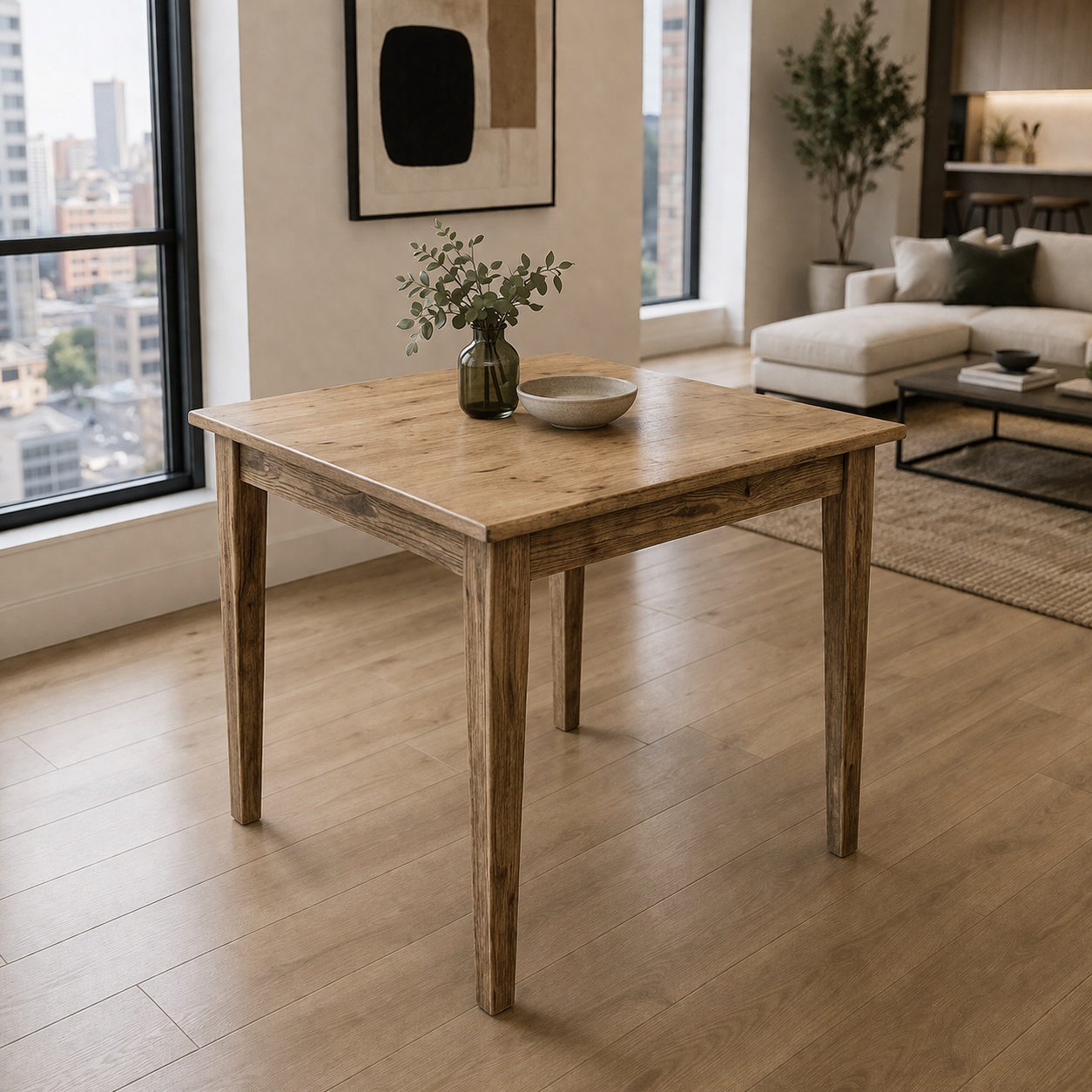 MF Solid Oak Timber Square Dining Table