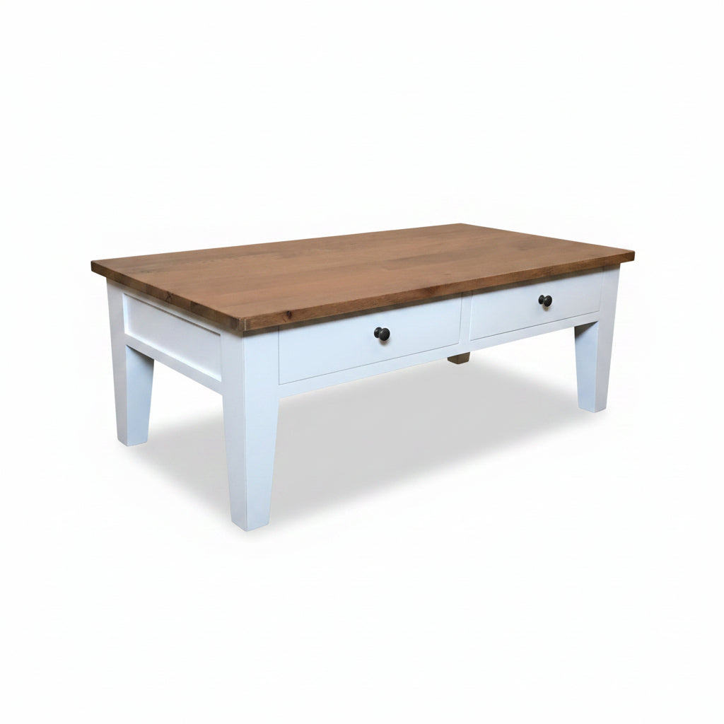MF Lucia Oak Timber 2 Drawer 2 Way Coffee Table
