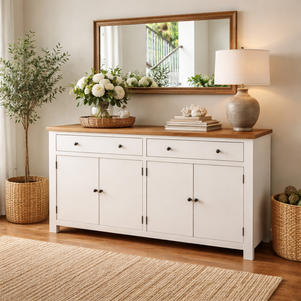 MF Lucia Solid Timber 2 Drawer 4 Door Buffet - 180cm Length