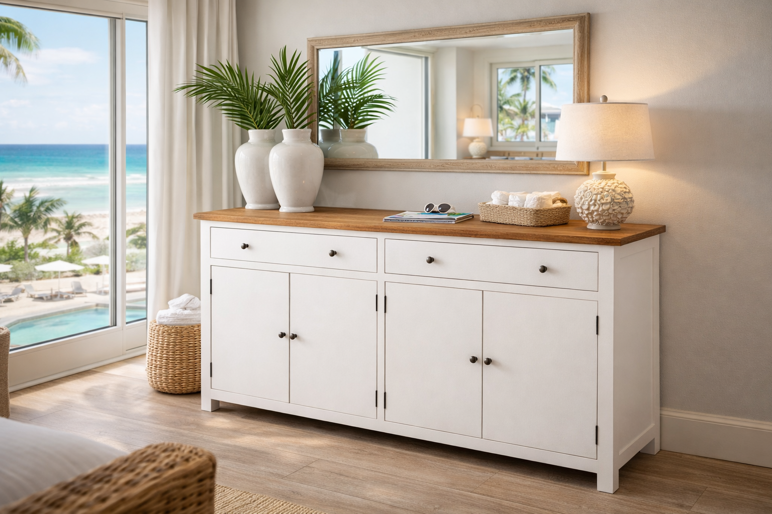 MF Lucia Solid Timber 2 Drawer 4 Door Buffet - 180cm Length
