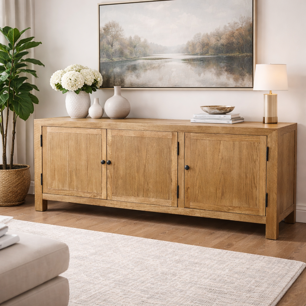 MF Oak Timber 3 Door TV Unit