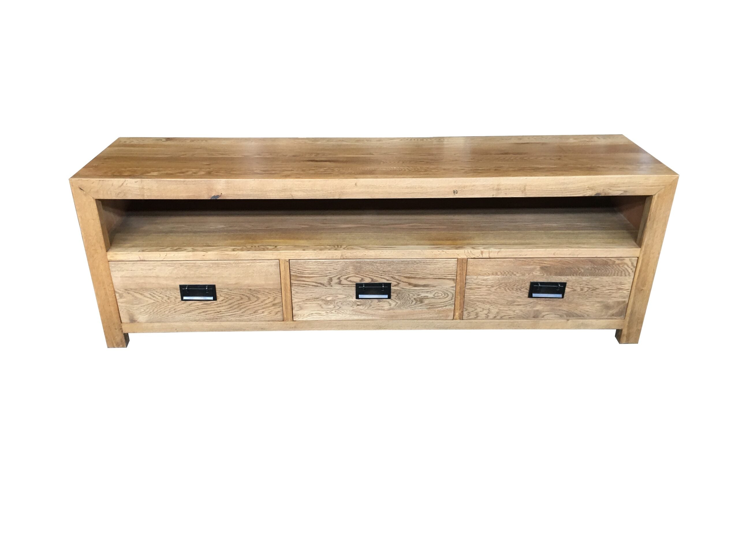 MF Solid Oak Timber 3-Drawer Entertainment Unit