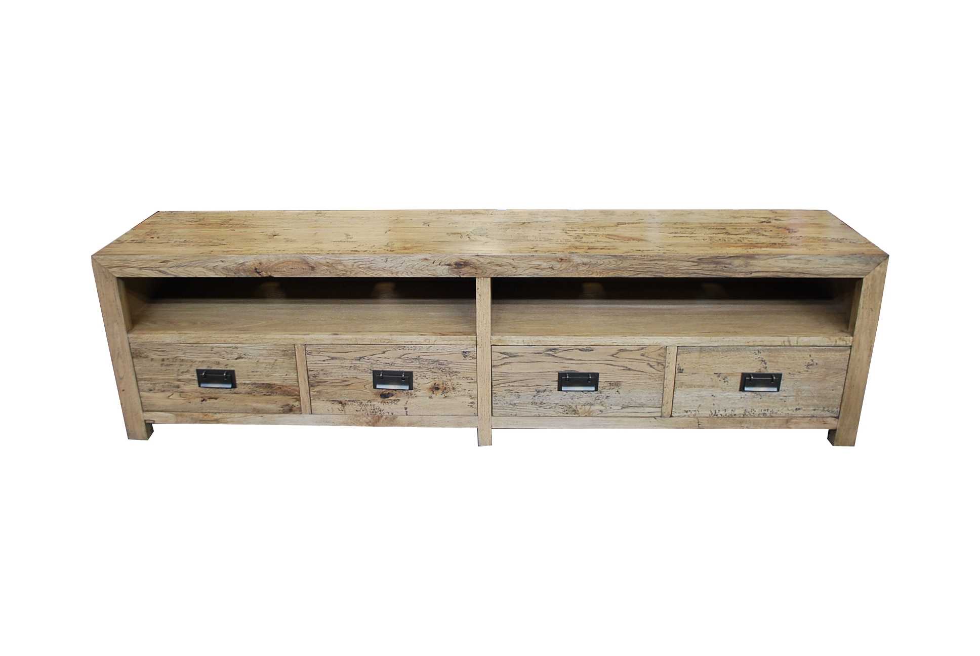MF Solid Oak Timber 3-Drawer Entertainment Unit