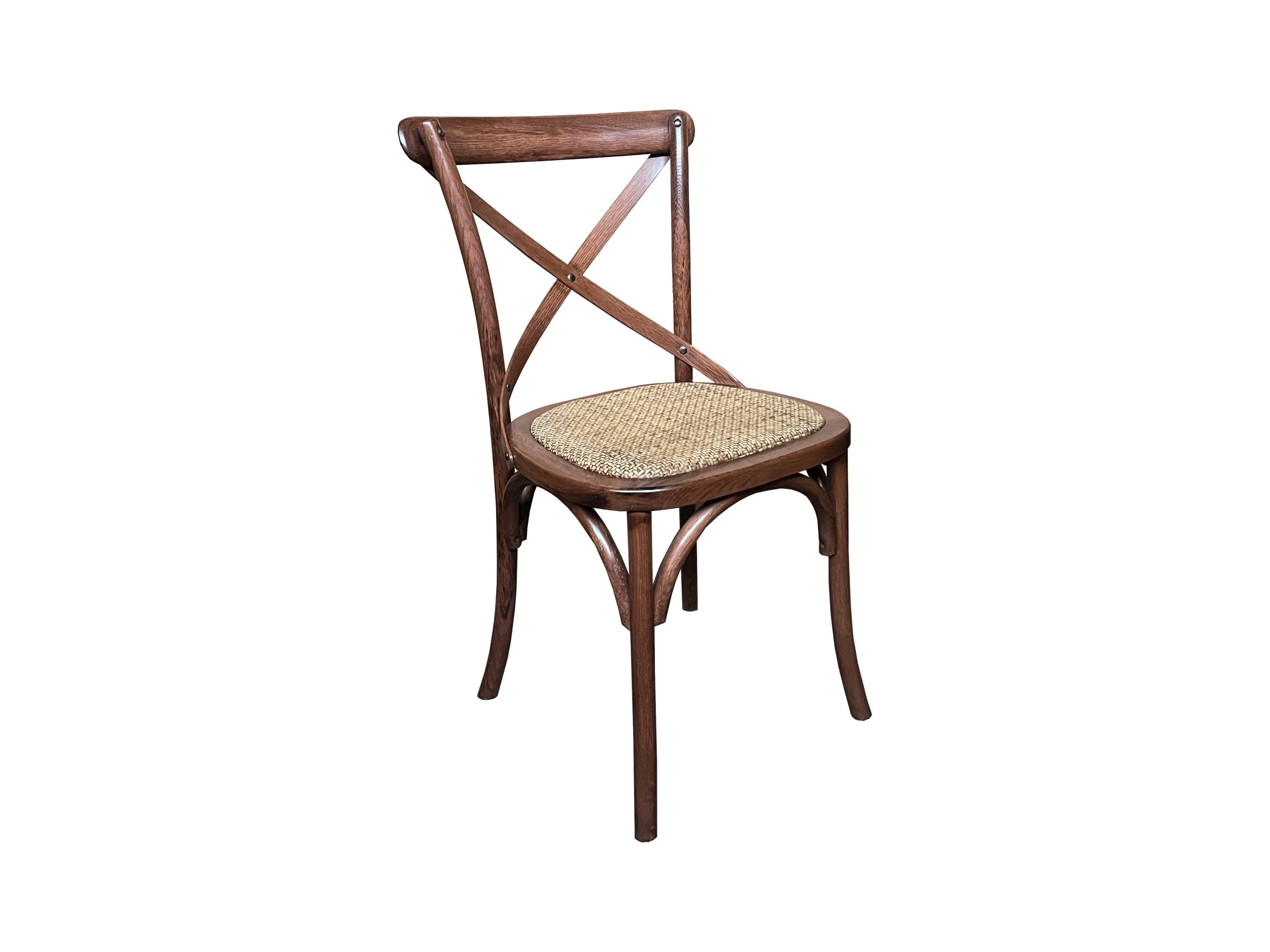 MF Cross Back Solid Timber Rattan Seat Dining Chair