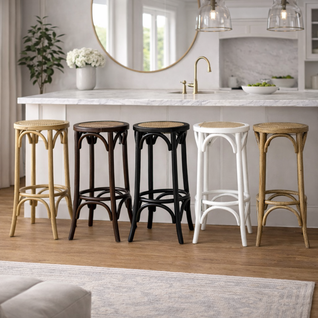 MF Rattan Seat Breakfast Stool