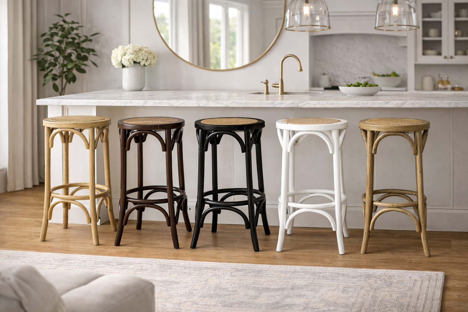 MF Rattan Seat Breakfast Stool