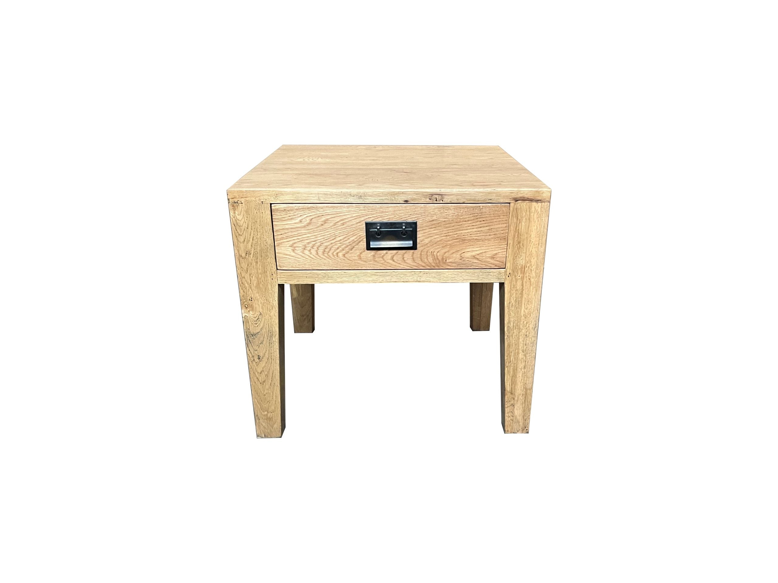 MF Solid Oak Timber 1 Drawer Lamp Table