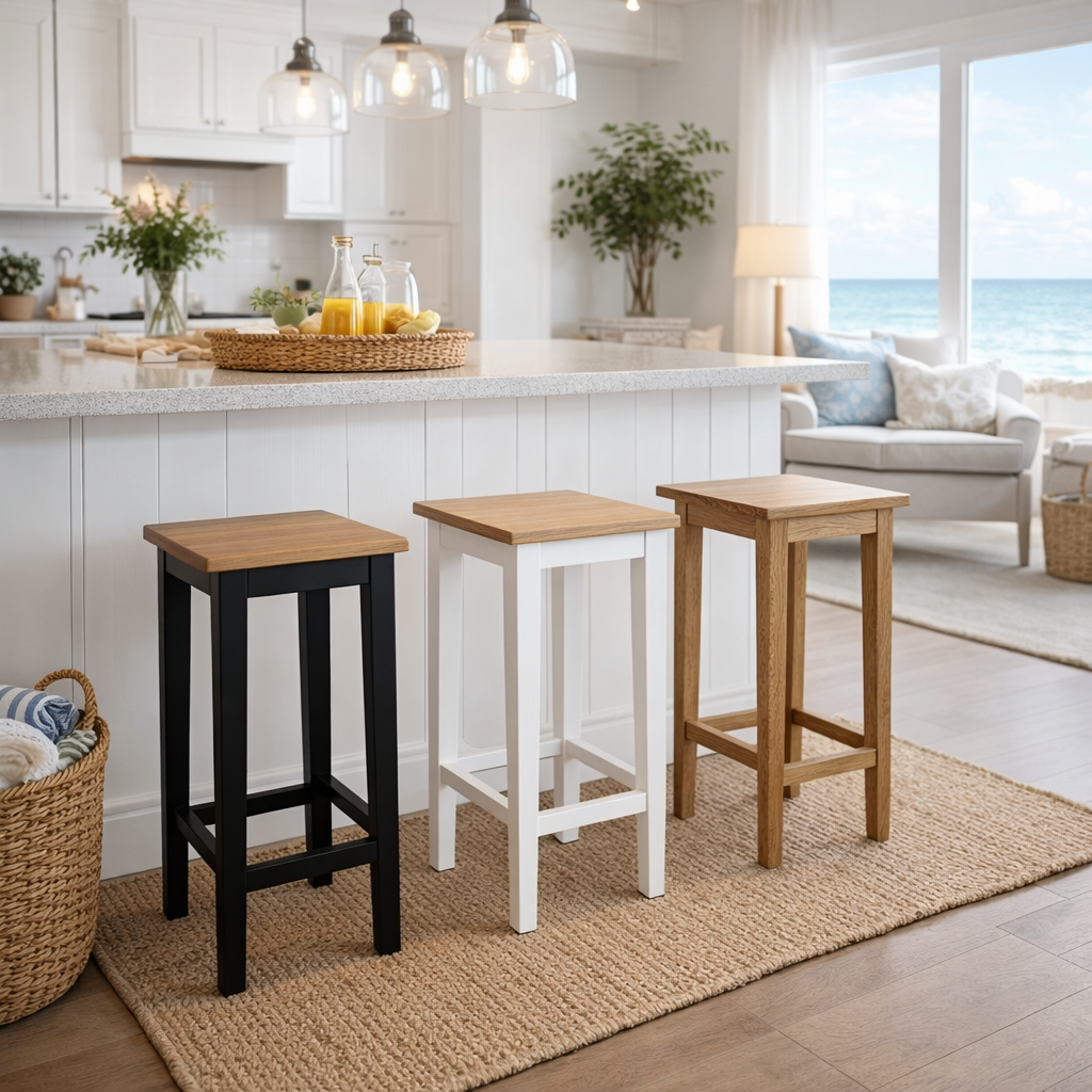 MF Oak Timber Bar and Kitchen Stool