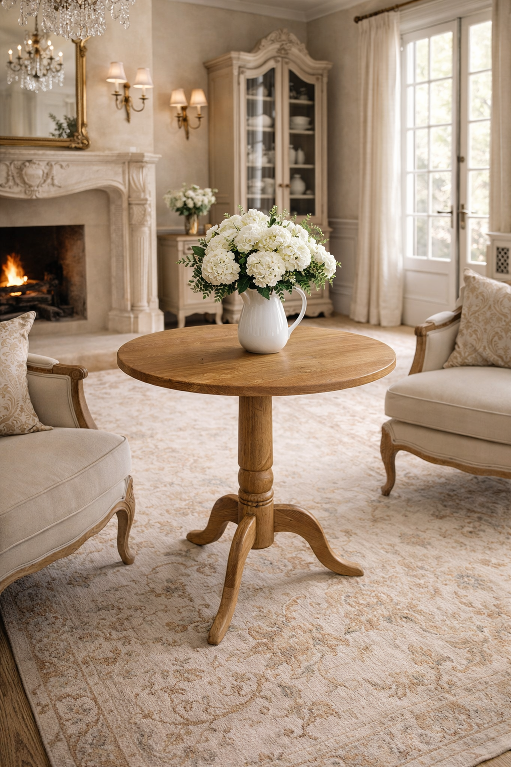 MF Oak Timber Round Dining Table