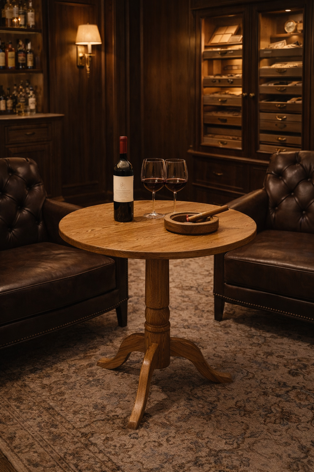MF Oak Timber Round Dining Table