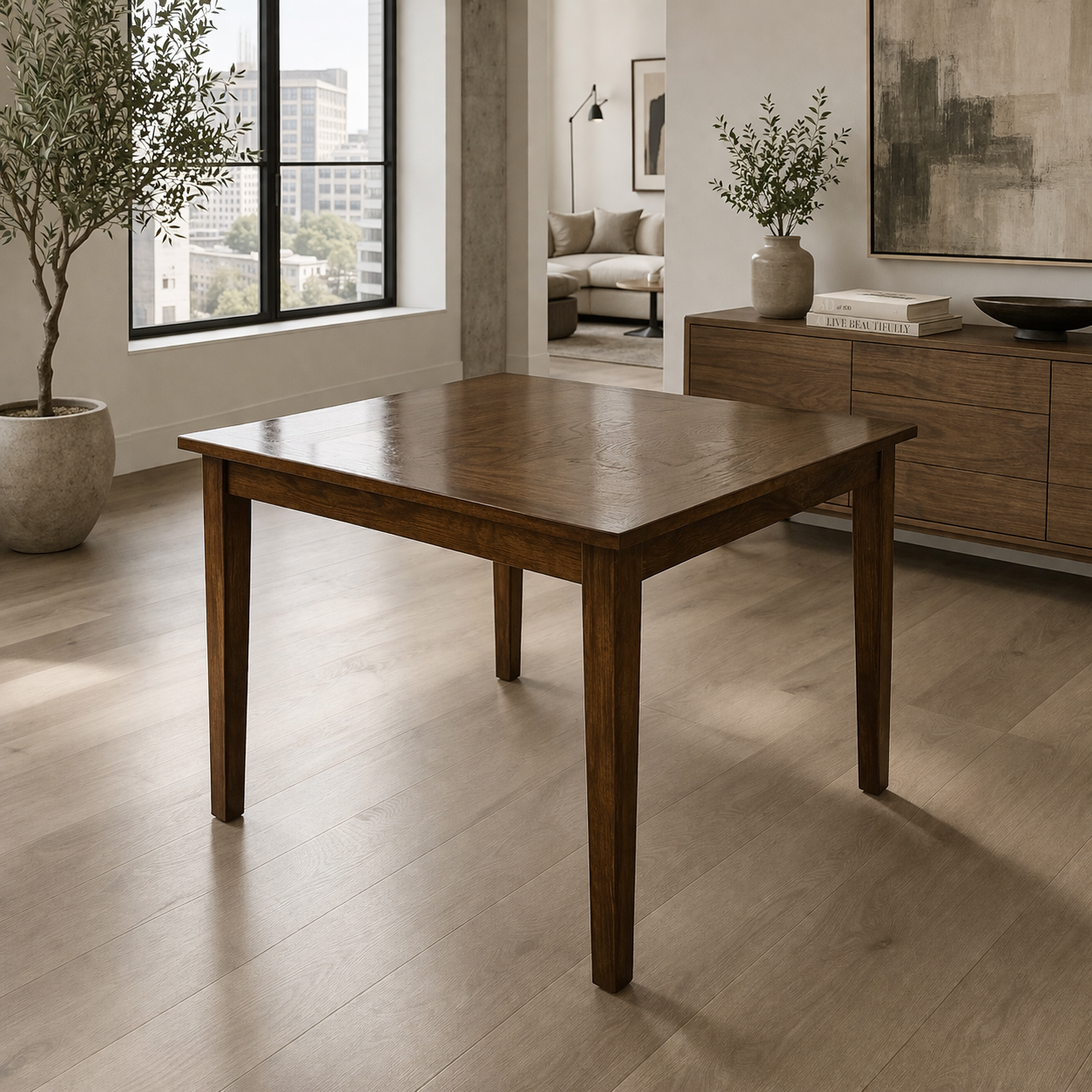 MF Square Oak Timber Brown Dining Tables