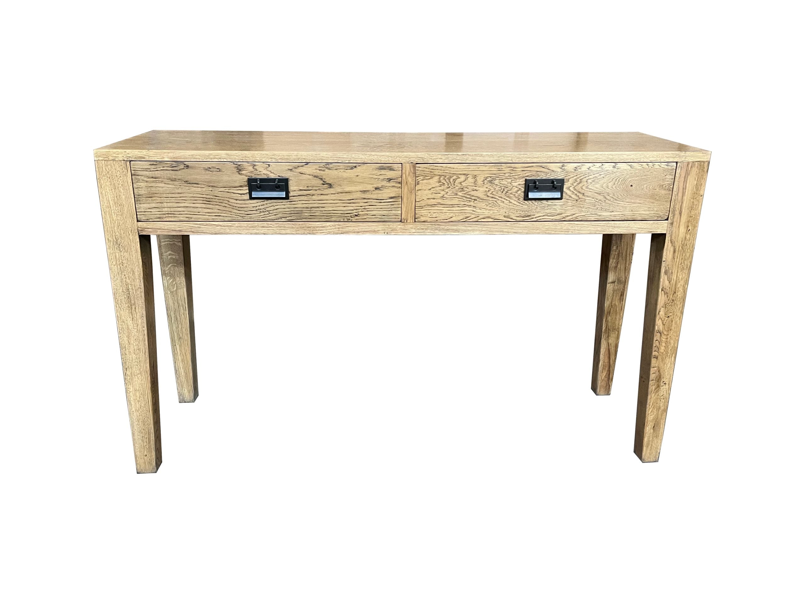 MF Solid Oak Timber 2 Drawer Hall Table