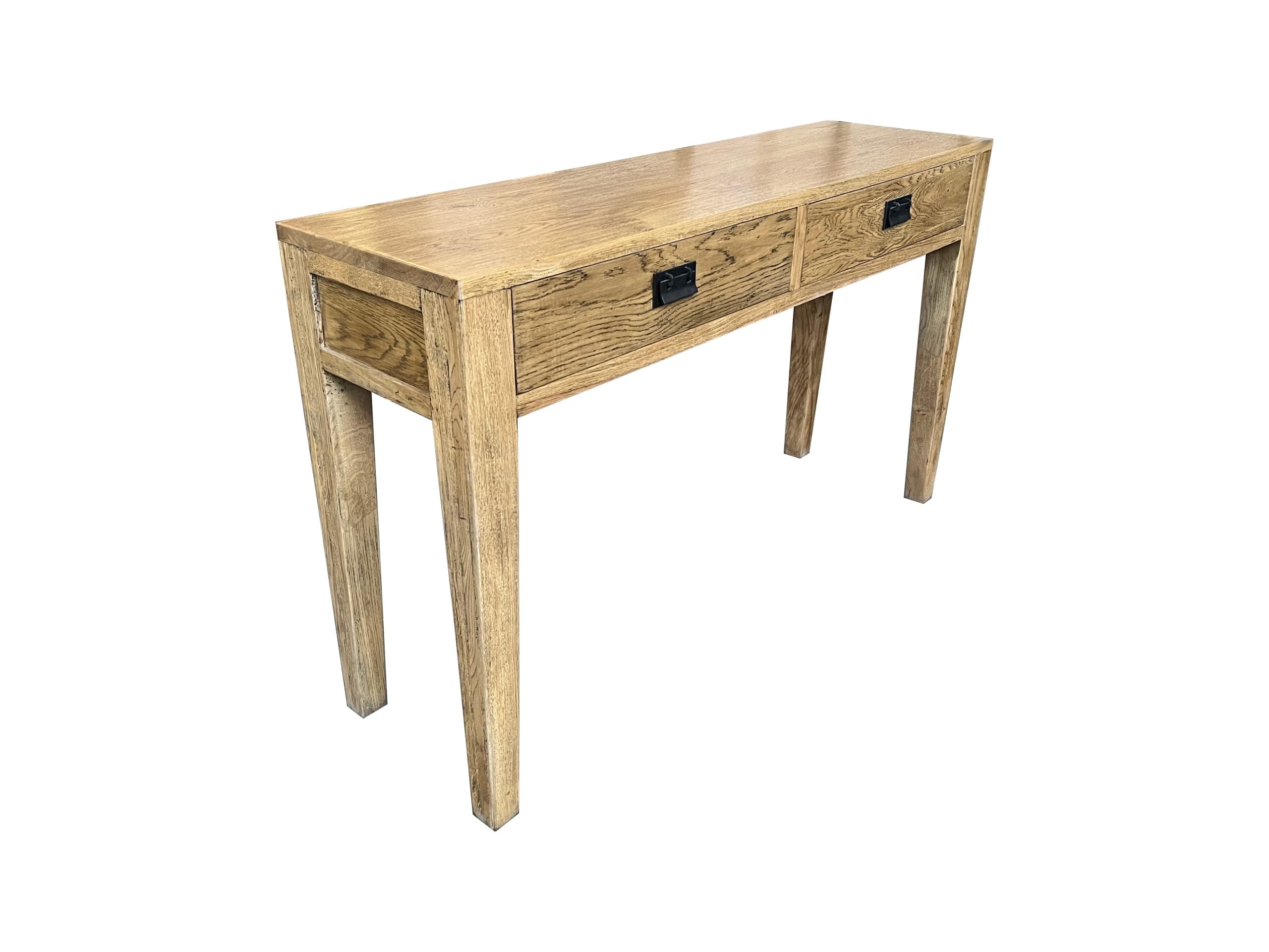 MF Solid Oak Timber 2 Drawer Hall Table