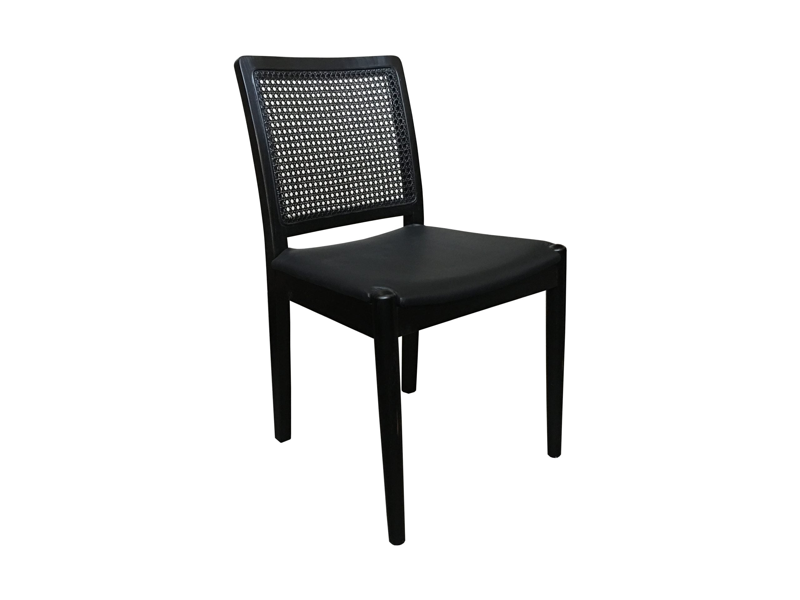 MF Venice Upholstered Seat Rattan Back Dining Chair