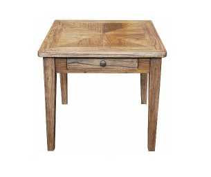 MF Parquetry Recycled Elm Timber 1 Drawer Side Table