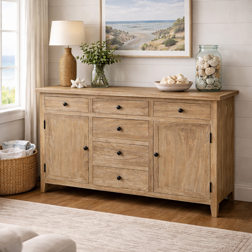 MF Bella Recycled Timber 2 Door 6 Drawer Cabinet